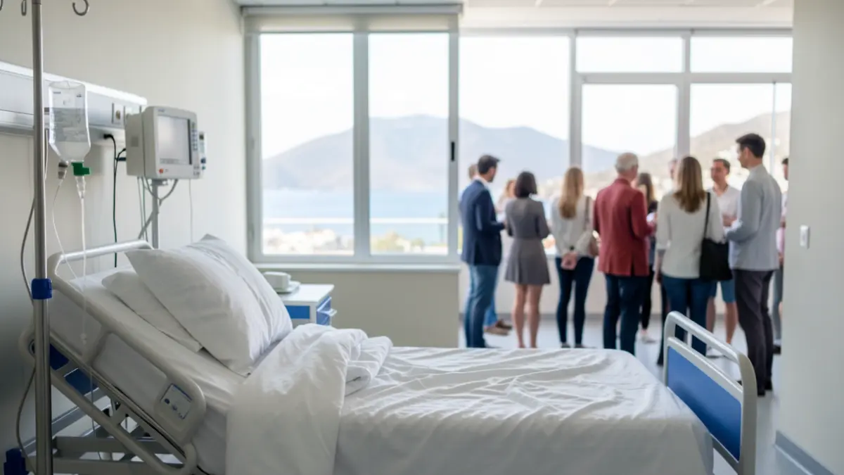Generic image of a hospital room in the Canary Islands with an exterior view.