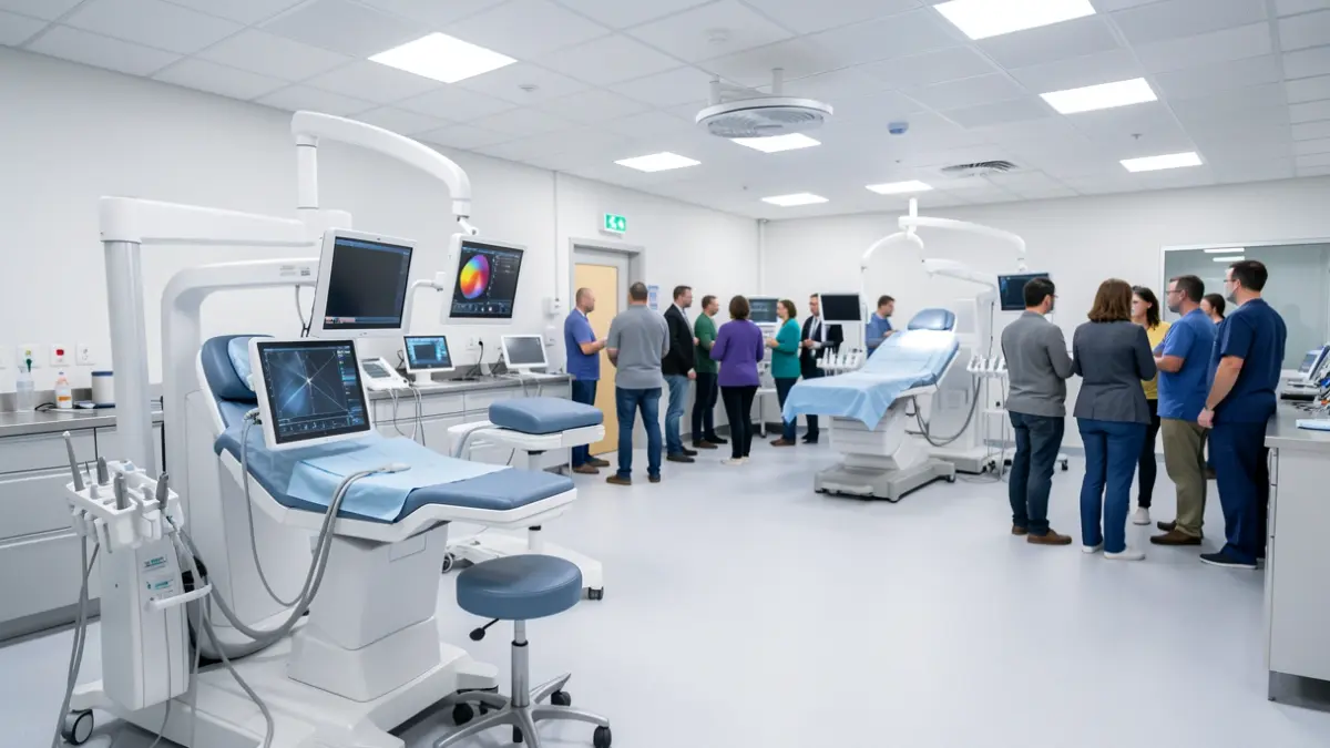 Imagen de un laboratorio de simulación médica en Gran Canaria con tecnología avanzada.