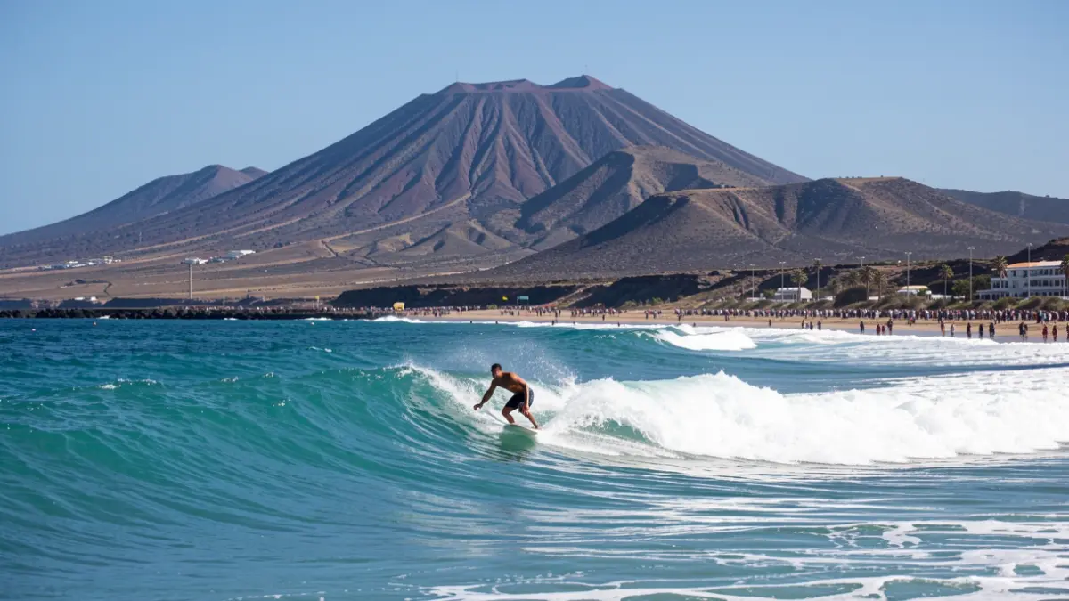Generic image of surfing in the Canary Islands.