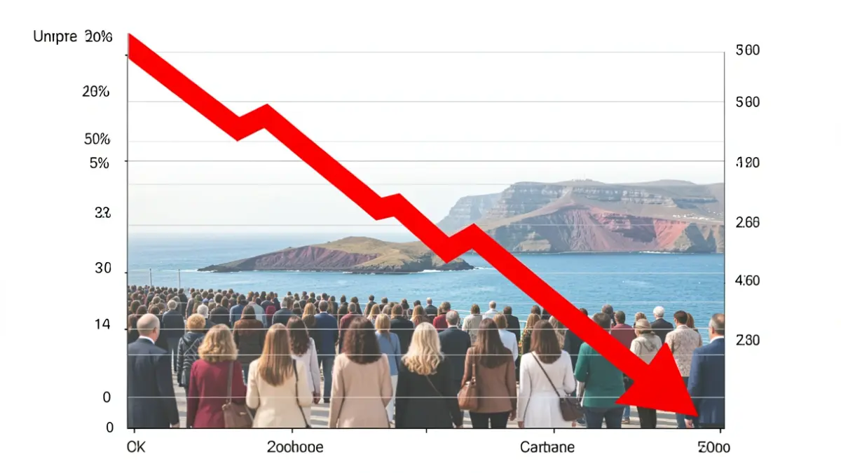 Gráfico estadístico que muestra una tendencia a la baja en las cifras de desempleo.