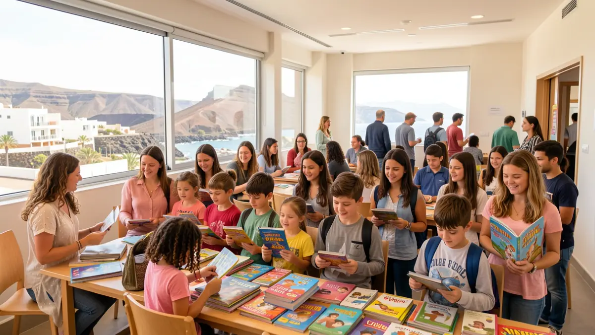 Generic image of students receiving educational aid in the Canary Islands.