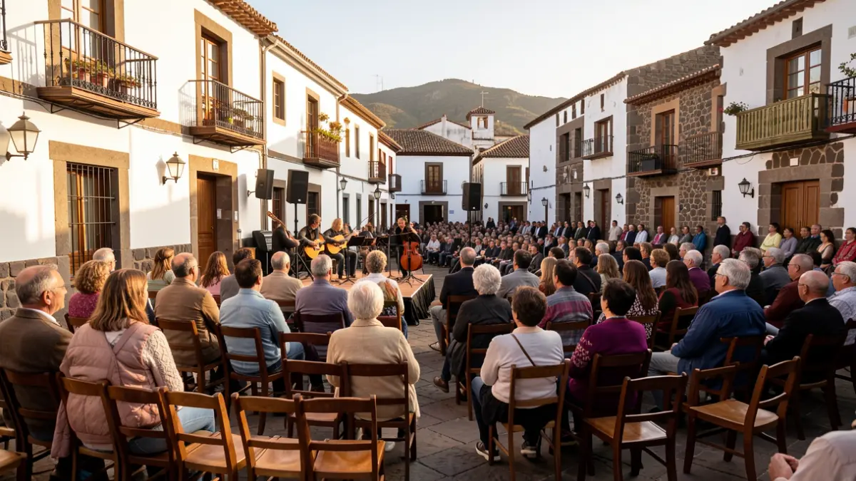 Generic image of an empty Canarian folklore stage.