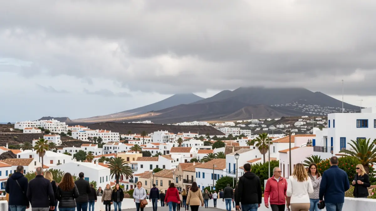 Cielos nublados sobre Gáldar, Canarias.