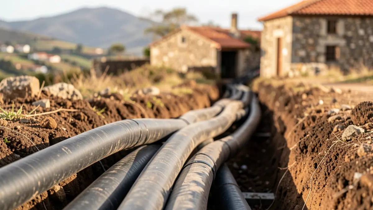 Image of underground electrical cables being installed in Moya.