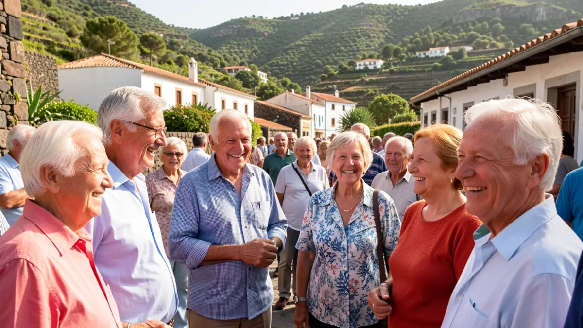 Imagen genérica de un grupo de personas mayores disfrutando de una excursión en un entorno rural de Canarias.
