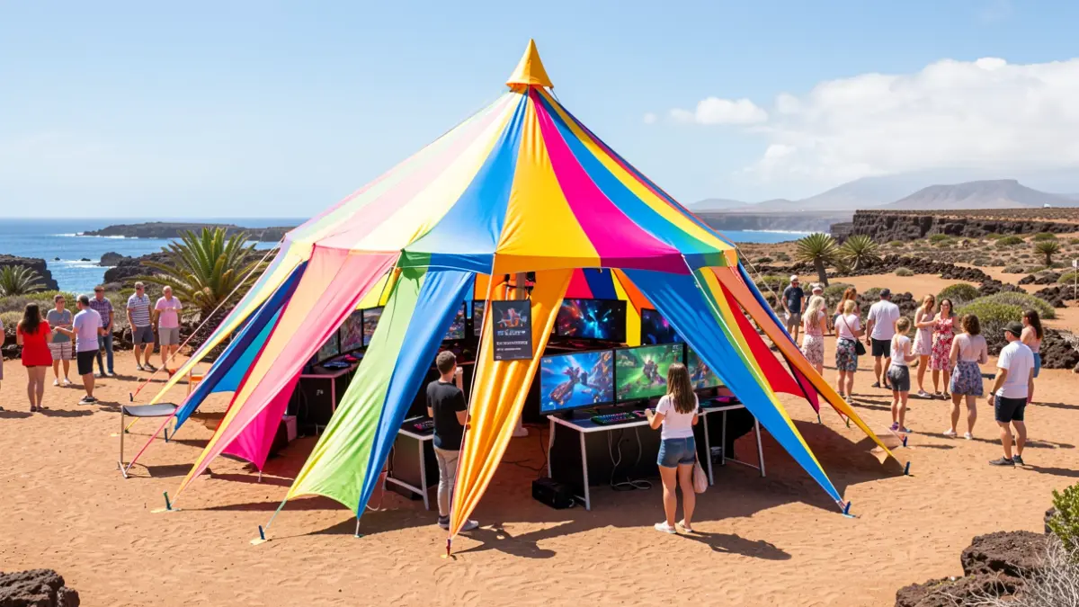 Imagen genérica de un evento de ocio digital familiar al aire libre en Canarias.