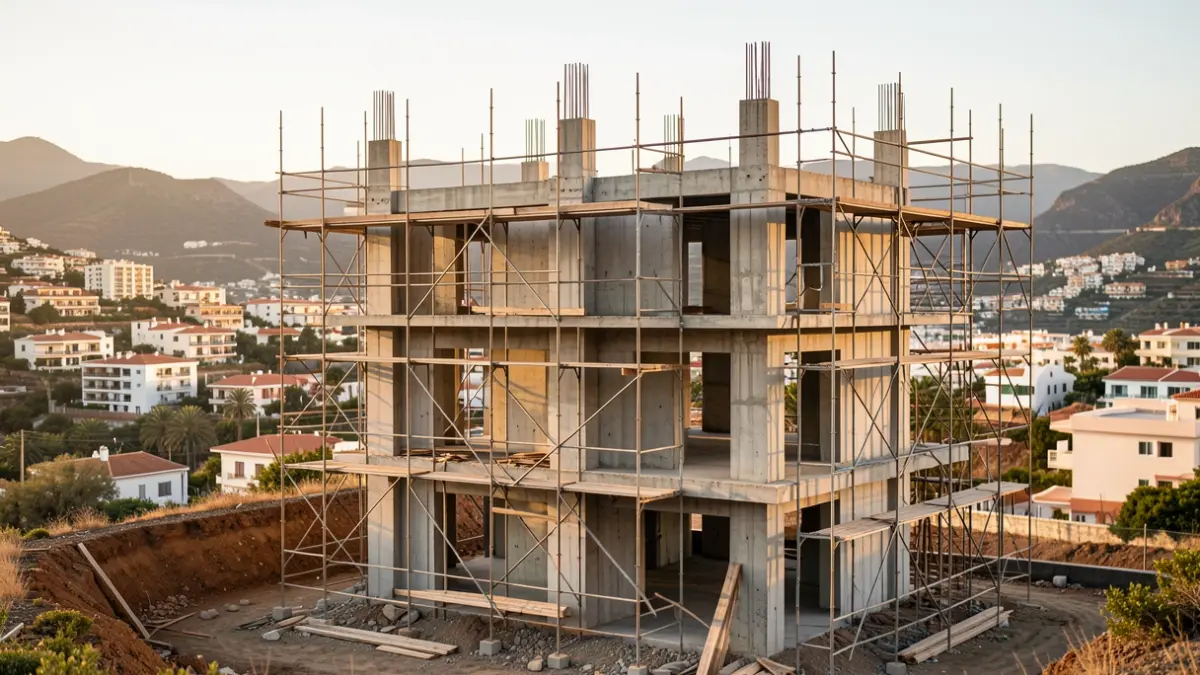 Edificio inacabado en Fuerteventura, símbolo de la necesidad de recuperar construcciones para vivienda.