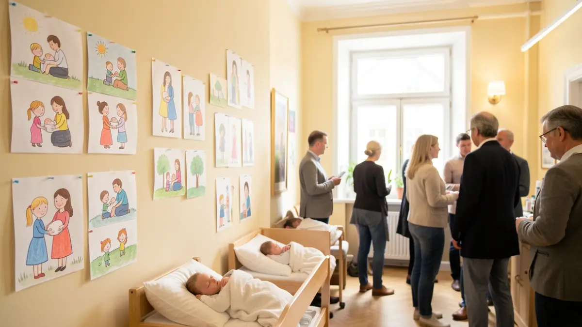 Sala de lactancia decorada con dibujos infantiles que promueven la normalización de la lactancia materna.