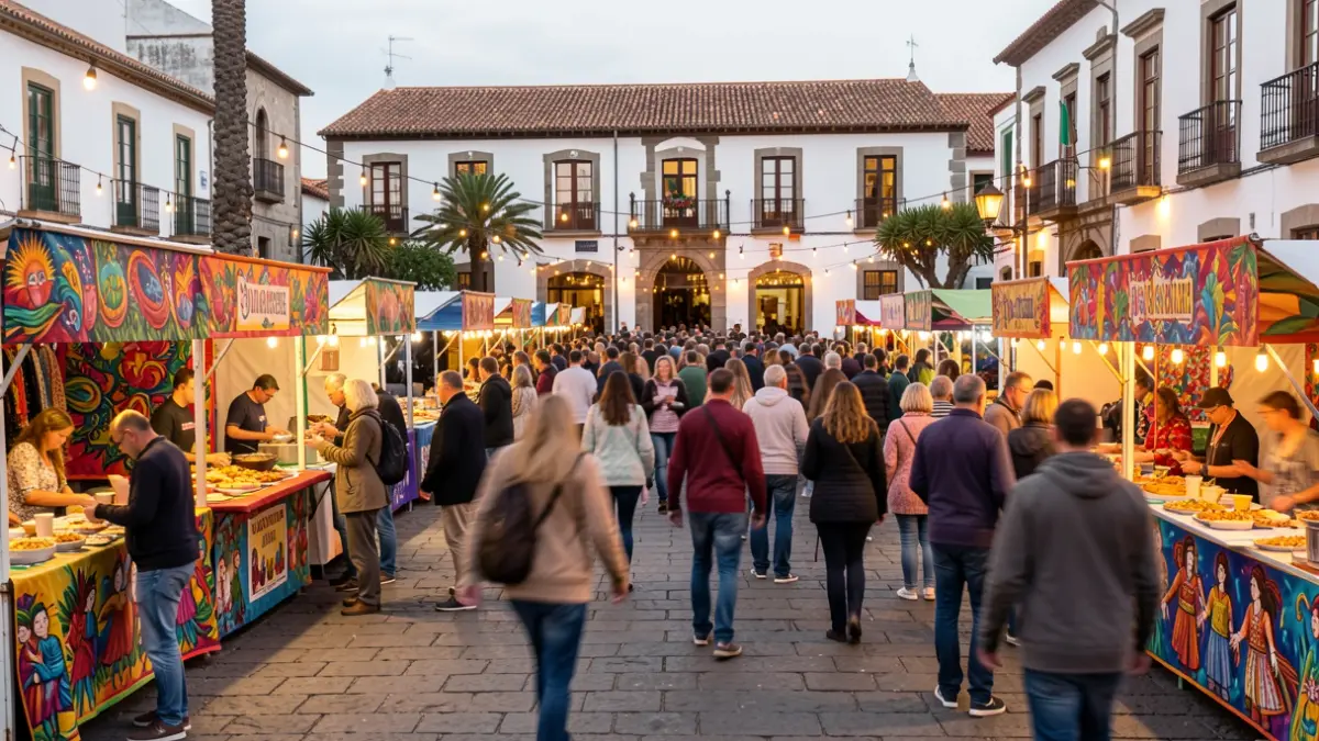 Imagen genérica de un festival cultural diverso en una plaza.