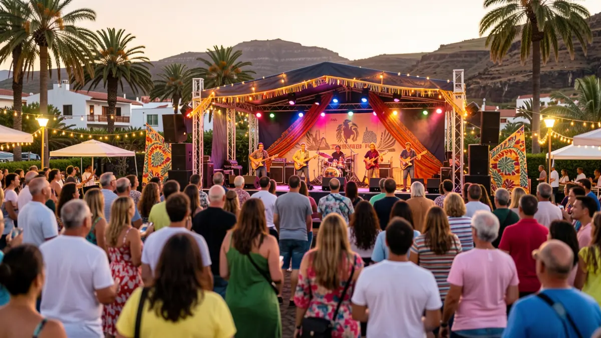Imagen genérica de un festival cultural de verano en Canarias con música y público.