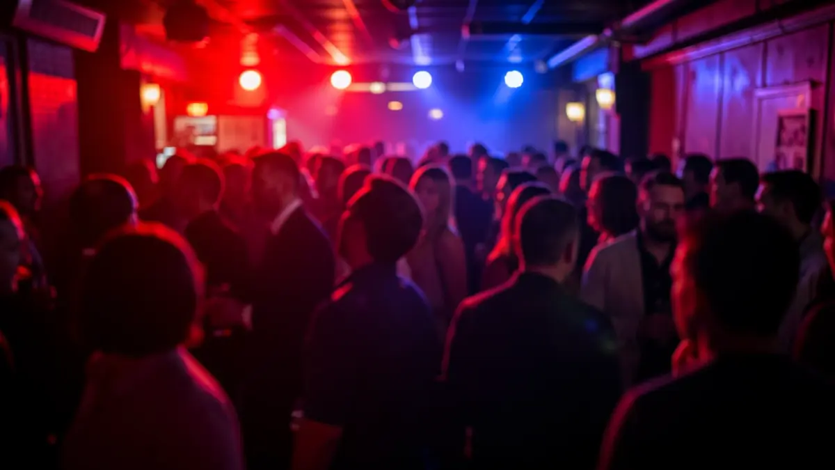 Generic image of emergency lights in a nightclub.