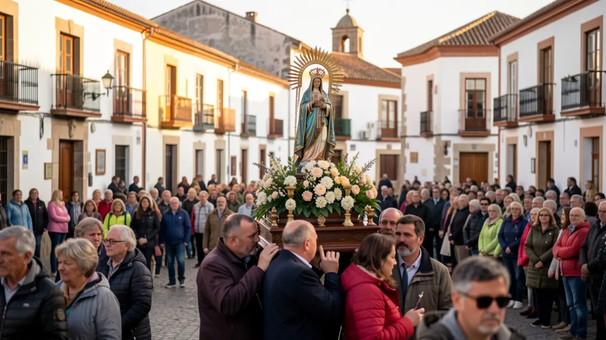 Religious procession of the Virgin of Guía in Gran Canaria.