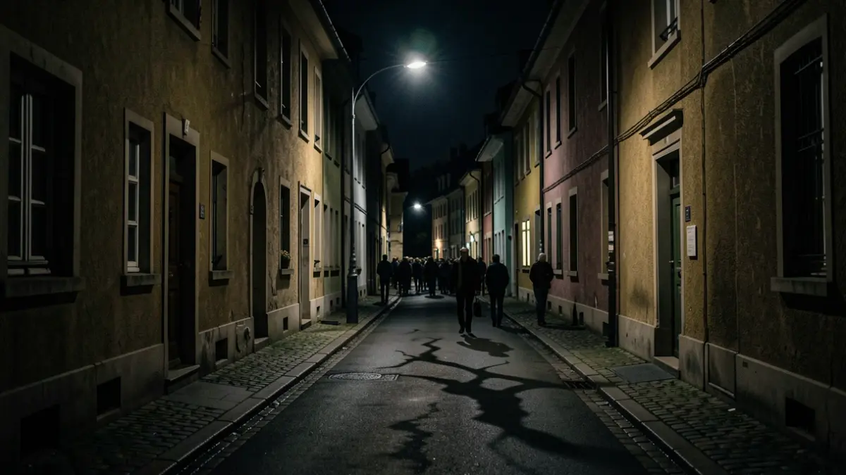Generic image of a dark, lonely street at night.