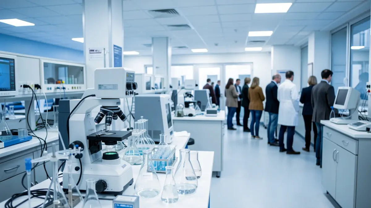 Imagen genérica de un laboratorio hospitalario moderno con equipamiento avanzado.