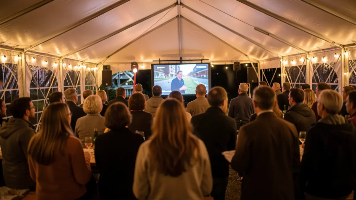 Generic image of a nighttime cultural event with an audience.