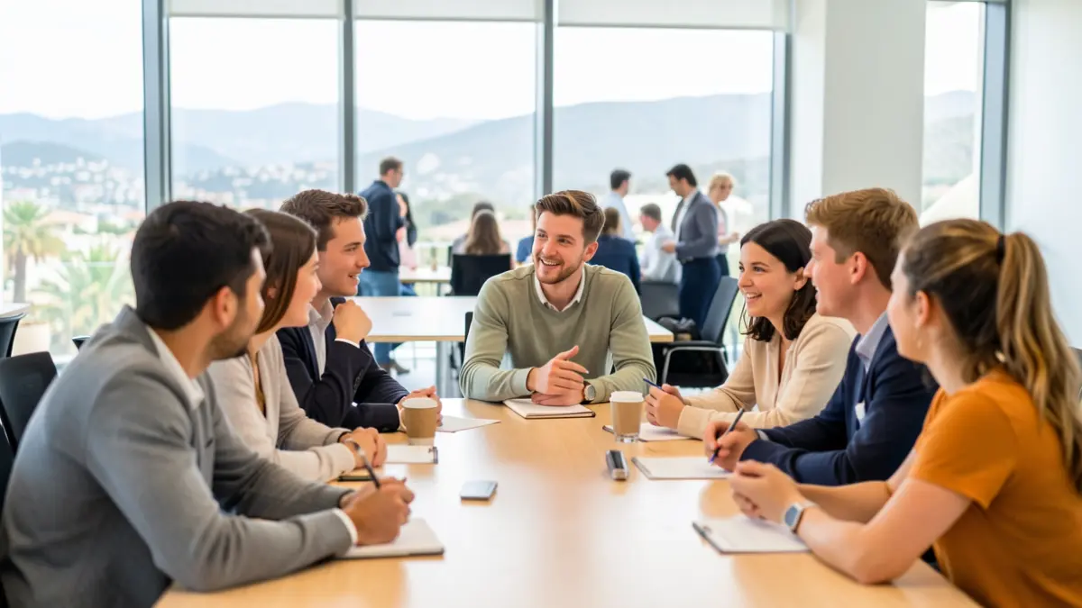 Imagen genérica de jóvenes debatiendo en un encuentro sobre identidad canaria y democracia.