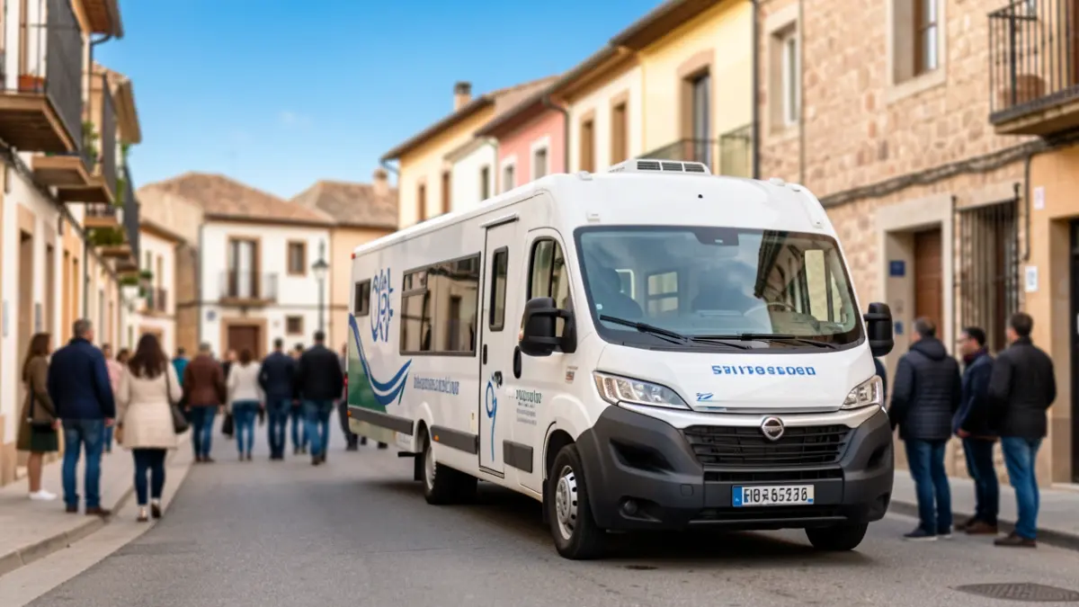 Generic image of a mobile blood donation unit on a street in the Canary Islands.