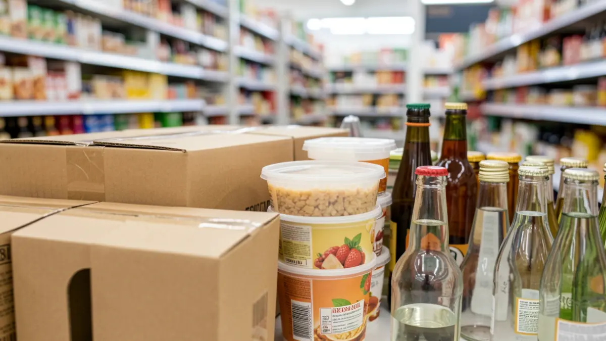 Generic image of various types of food packaging and containers.