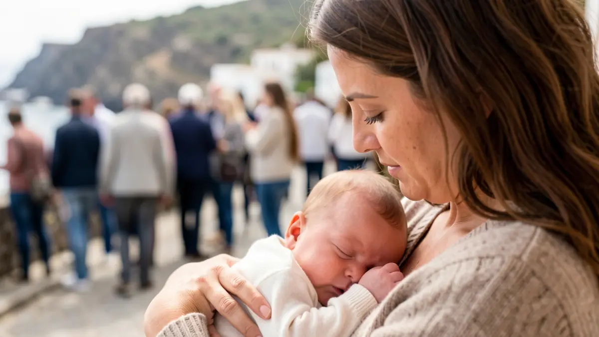 Generic image of a mother breastfeeding her baby in the Canary Islands.