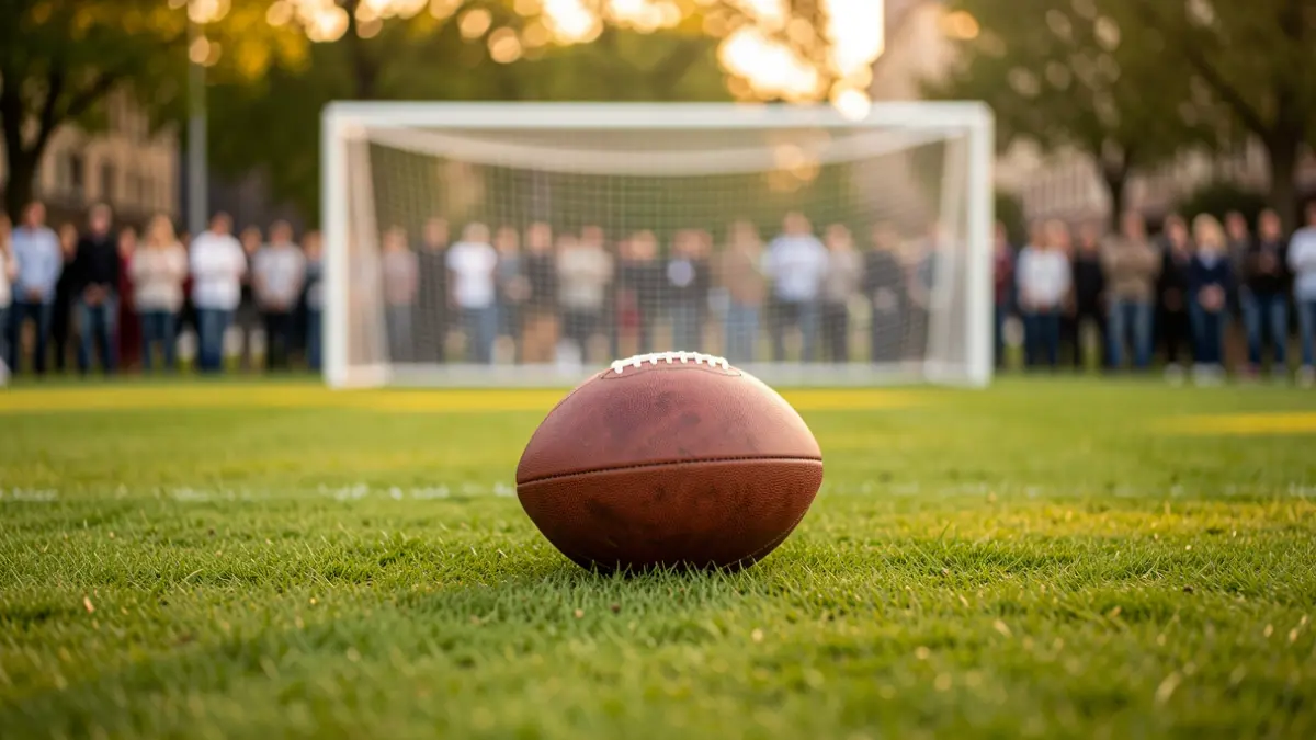 Imagen genérica de un balón de fútbol sobre césped con la portería desenfocada.
