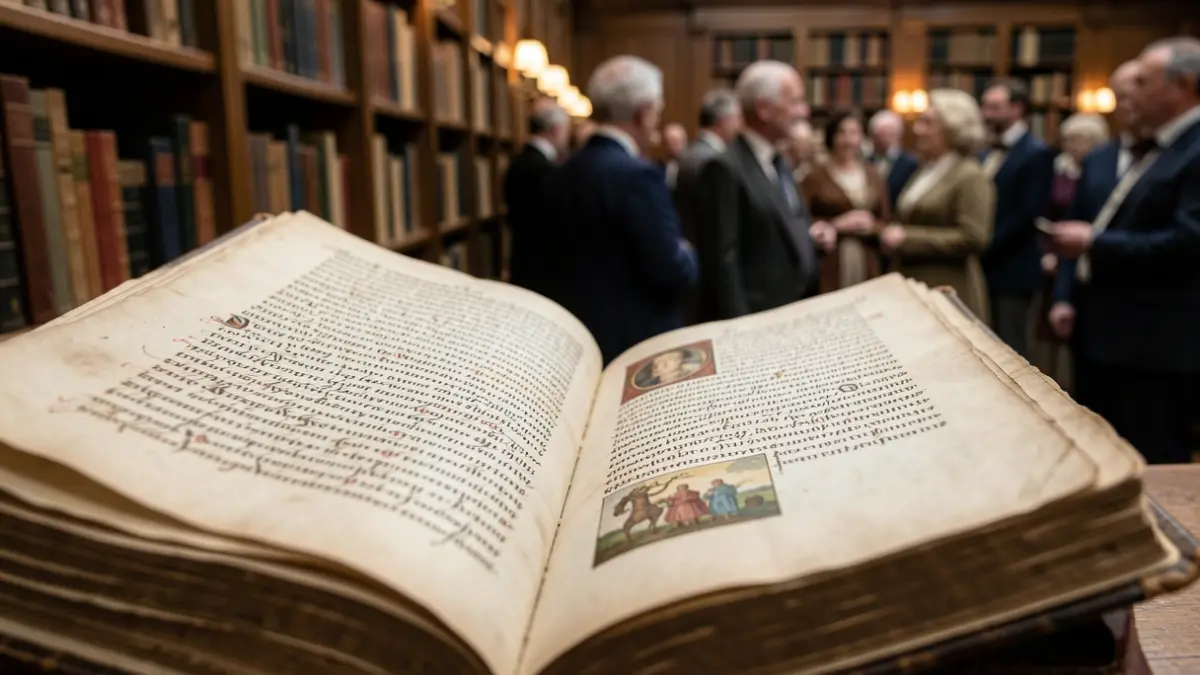 Generic image of an open ancient book on a table.