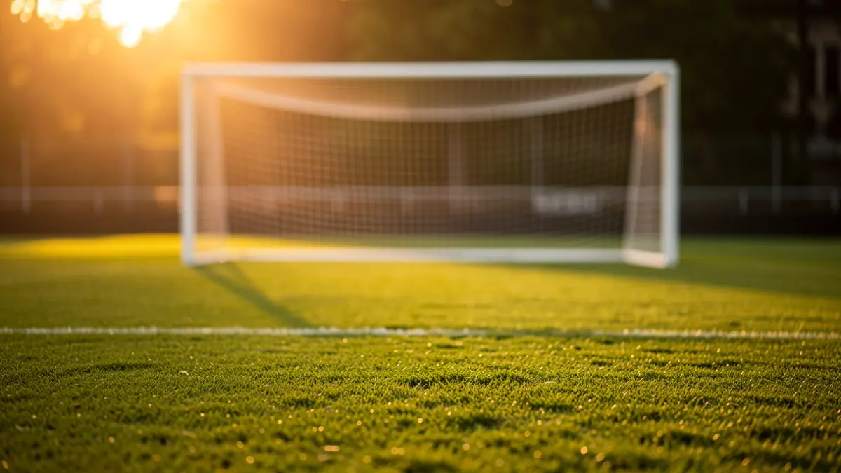 Generic image of a football field at sunset.