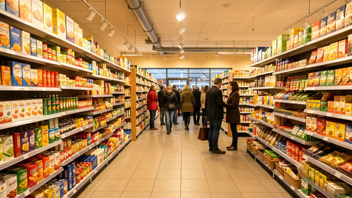 Imagen genérica de una estantería de supermercado con productos.