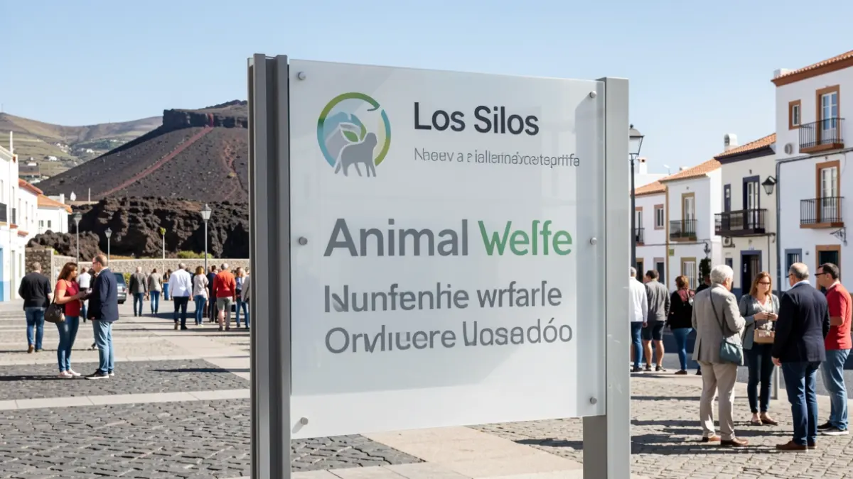 Sign informing about the new animal welfare ordinance in Los Silos, Tenerife.