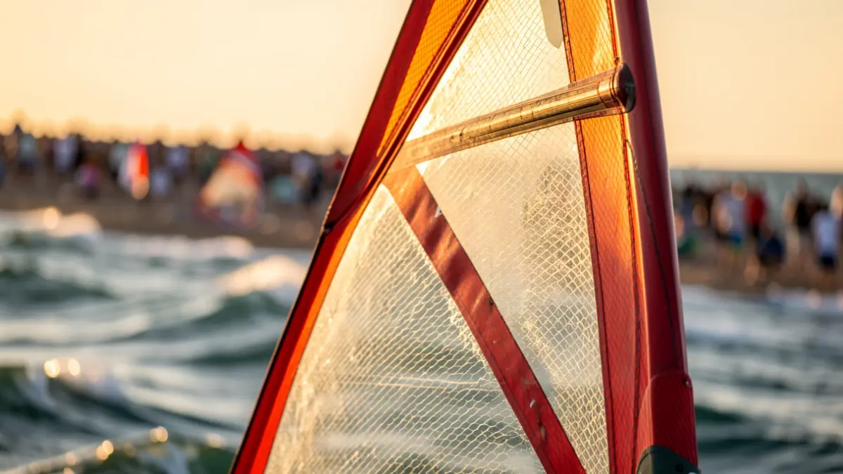 Imagen genérica de una vela de windsurf sobre el agua.