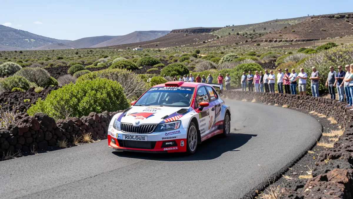 Generic image of a rally car competing on a road in Gran Canaria.