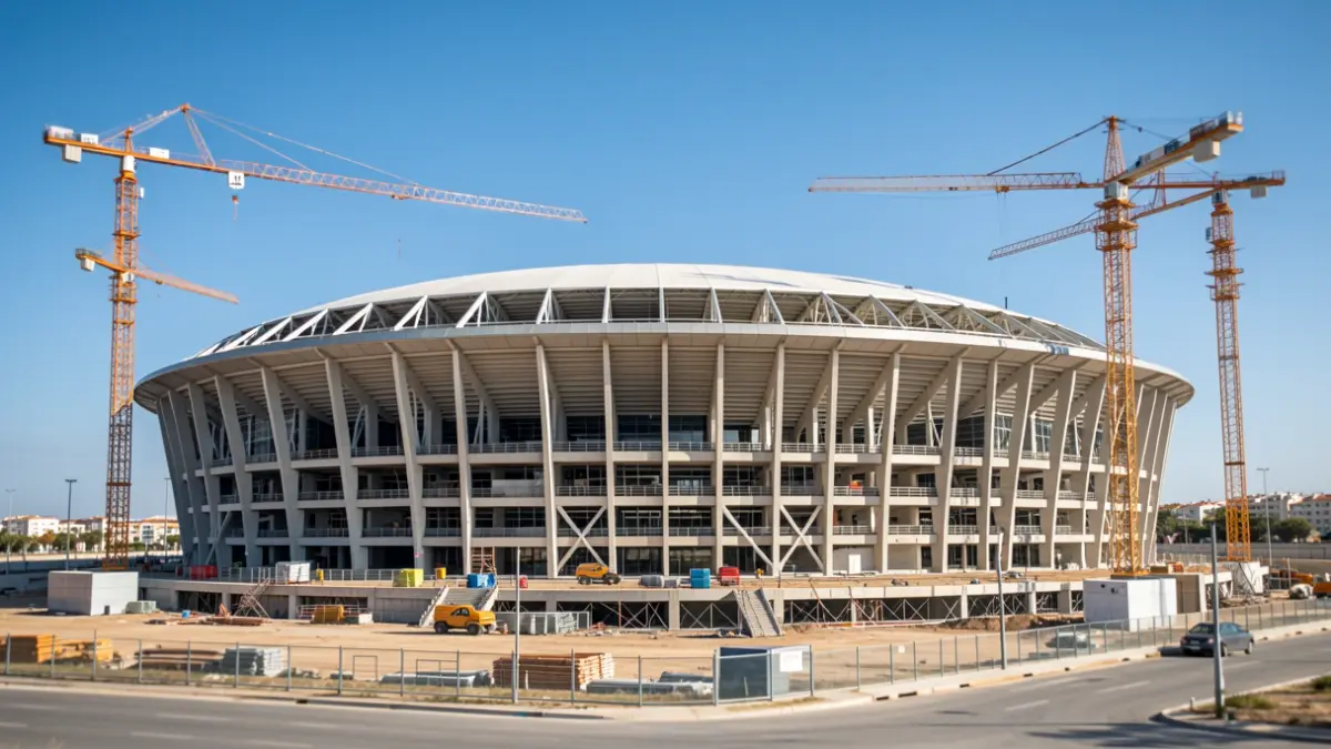 Estadio de Gran Canaria en obras de renovación.