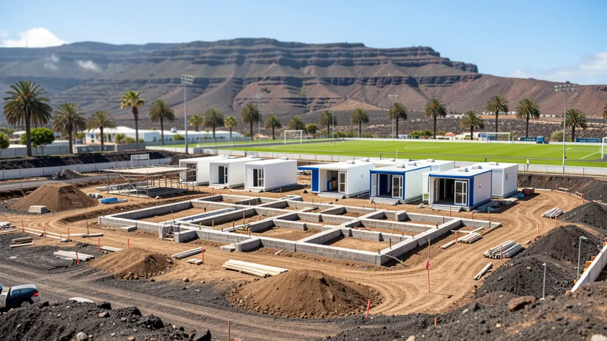 Imagen genérica de obras en un estadio de fútbol en Canarias.