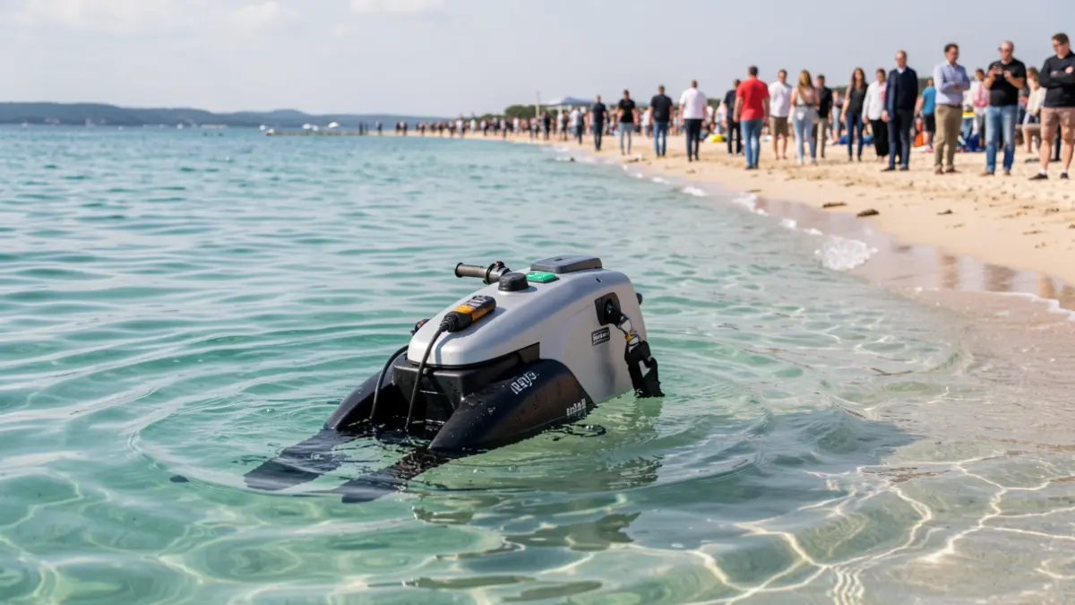 SEABOB Rescue aquatic device in clear waters near La Pared beach.
