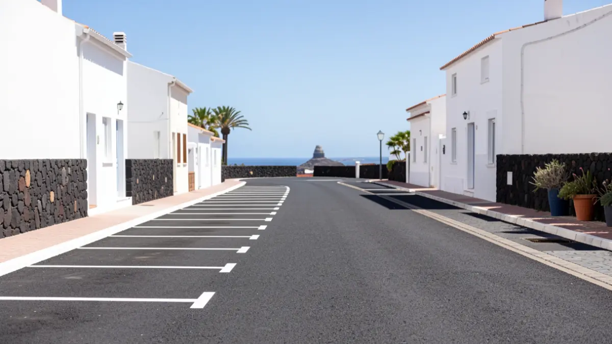 Nuevas plazas de aparcamiento en batería en Playa Blanca, Lanzarote.