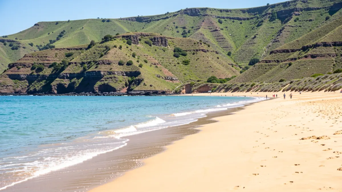 Generic image of Playa Jardín in Puerto de la Cruz, Tenerife, with volcanic sand and calm waters.