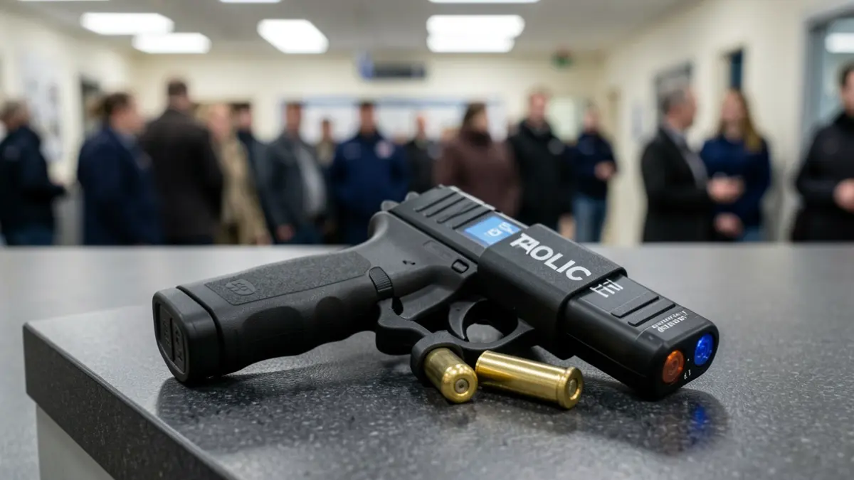 Generic image of a police TASER device with its accessories.