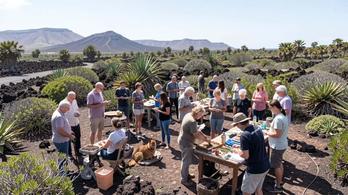 Generic image of people participating in an outdoor environmental workshop in Fuerteventura.