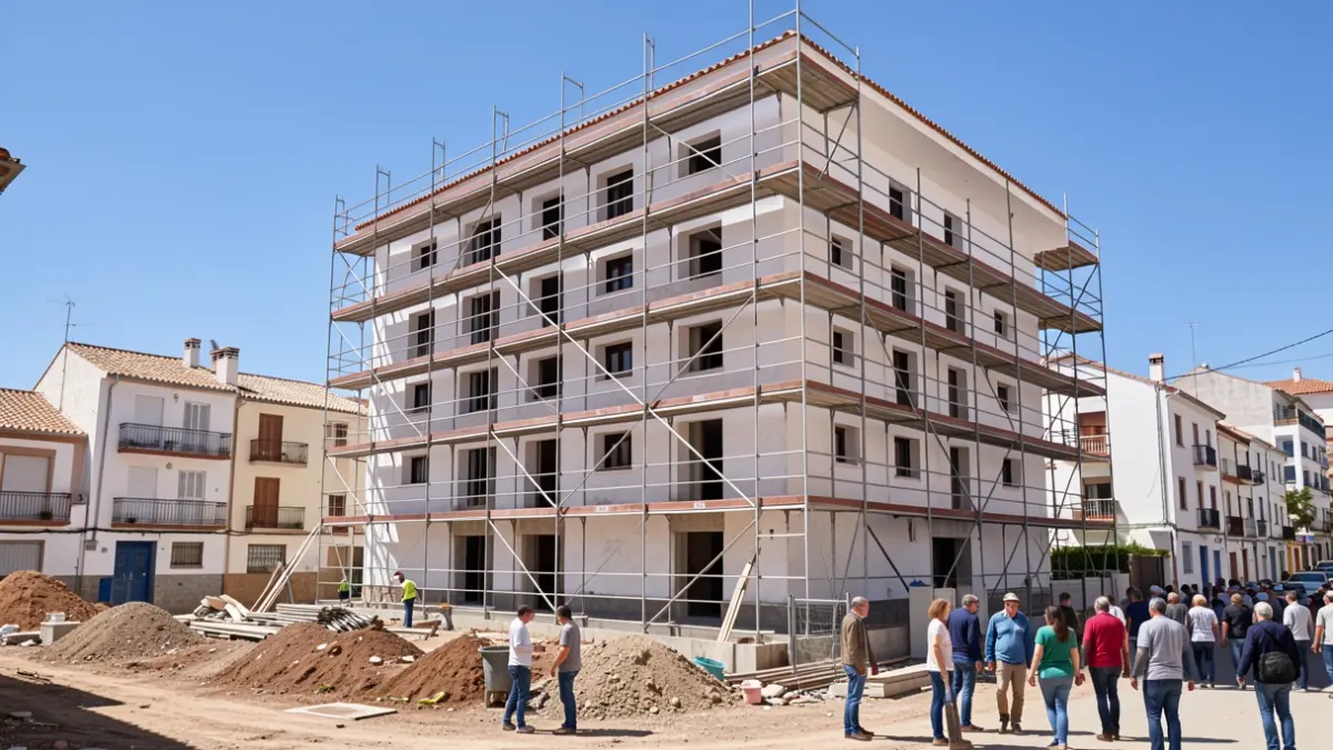 Imagen genérica de una obra de construcción de viviendas en Canarias.