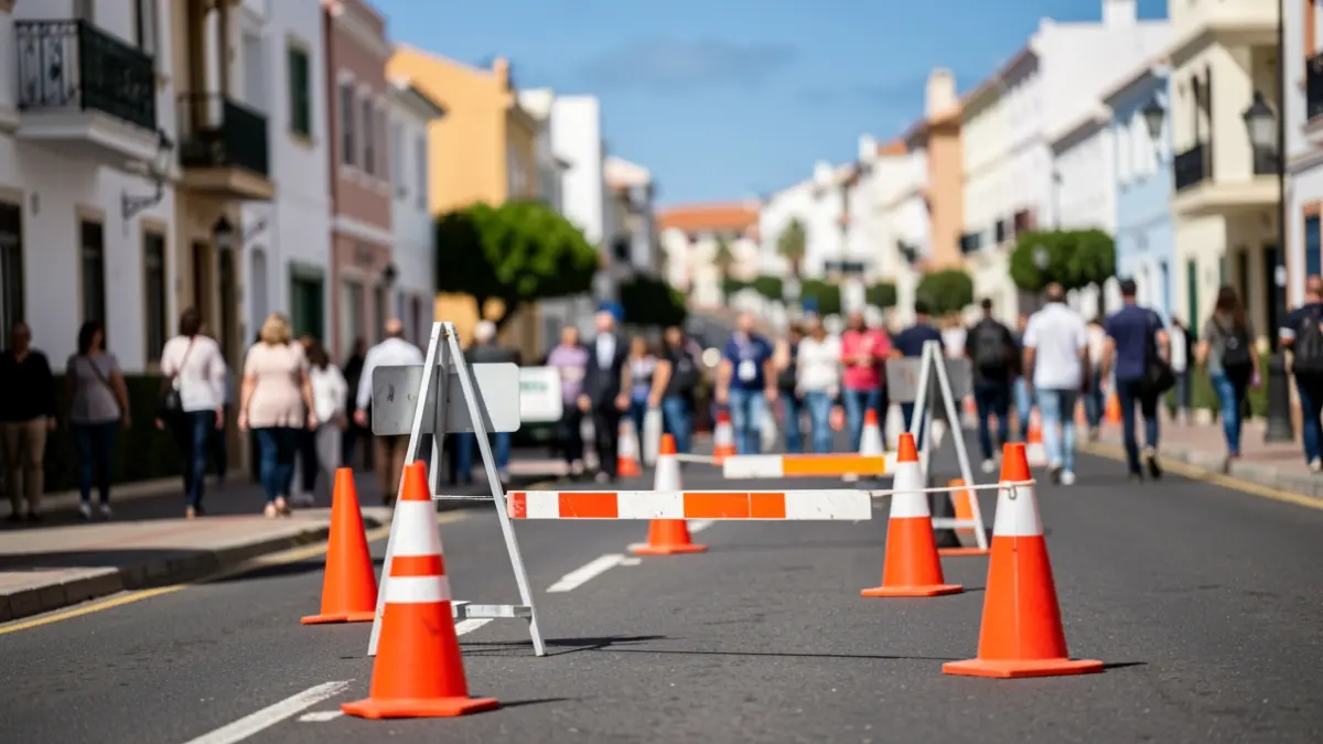 Imagen genérica de cortes de tráfico en Arona.