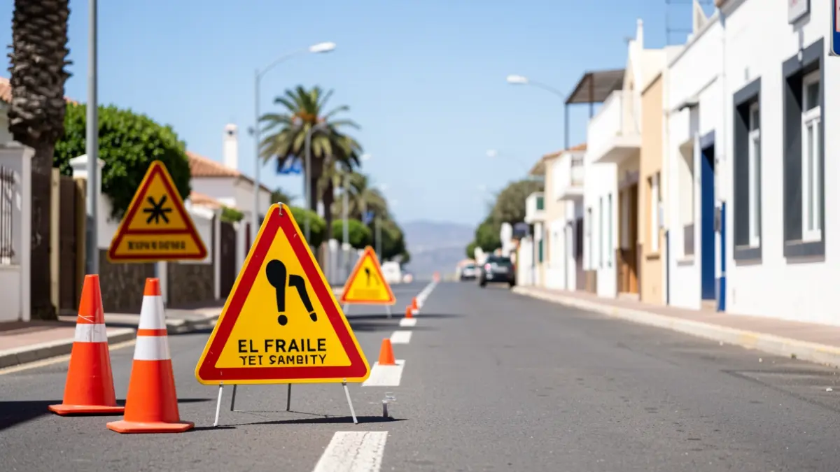 Generic image of traffic signage on a street in El Fraile for a charity event.