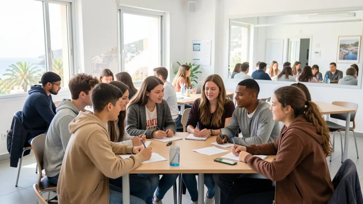 Imagen genérica de adolescentes participando en una sesión educativa sobre salud en un aula.