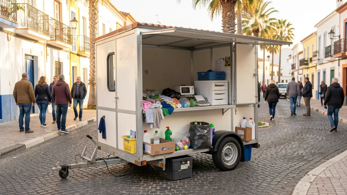 Punto limpio móvil en Santa Brígida para la recogida de residuos domésticos.