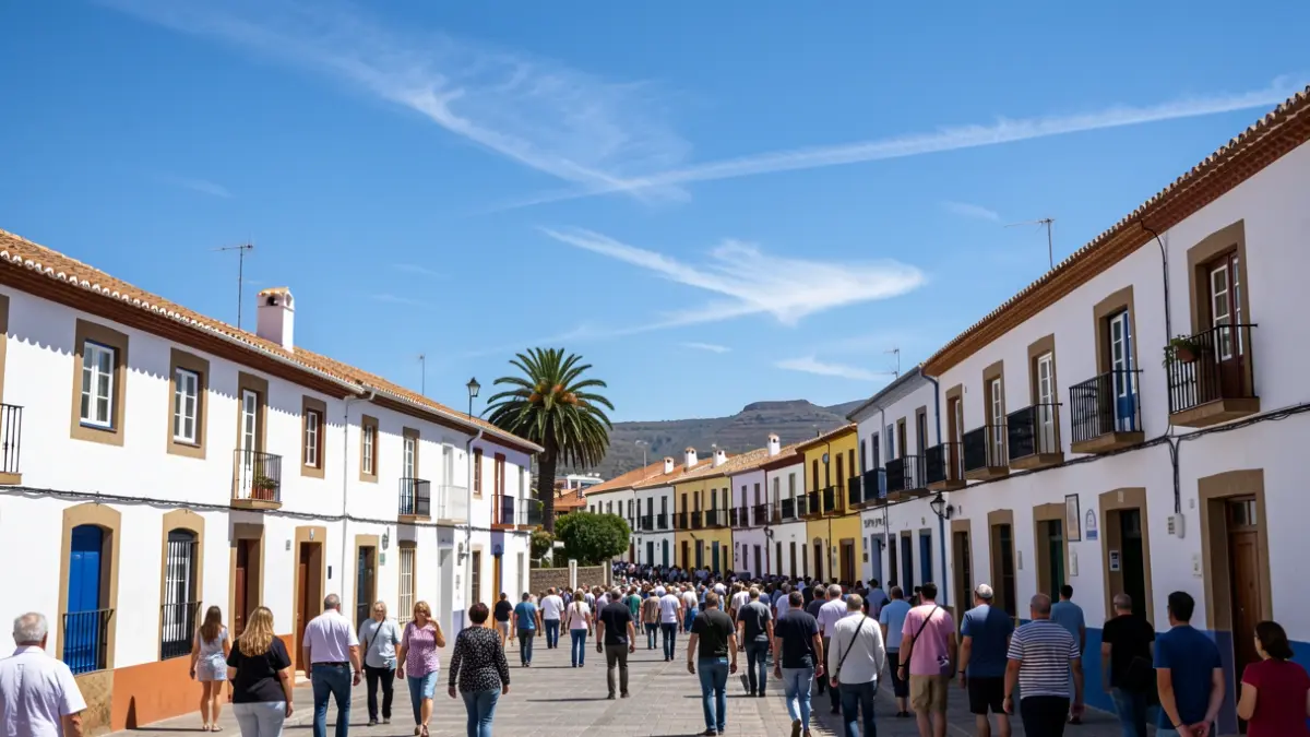 Cielo despejado sobre Santa Brígida, Gran Canaria.