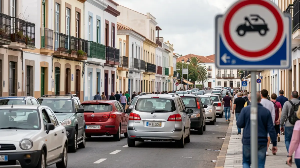 Imagen de la Zona de Bajas Emisiones en Santa Cruz de Tenerife, mostrando la convivencia de vehículos antiguos y modernos.