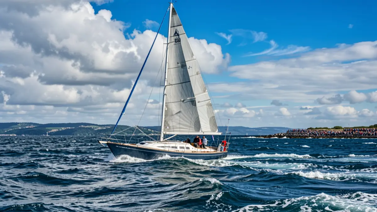 Generic image of a sailing yacht competing at sea.