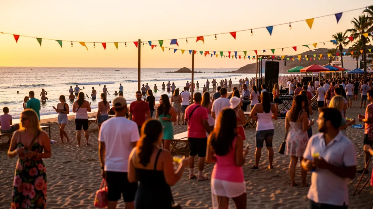 Imagen genérica de un festival de verano en la playa con ambiente festivo.