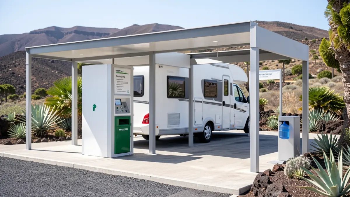 New motorhome service area in La Guancha, Tenerife.