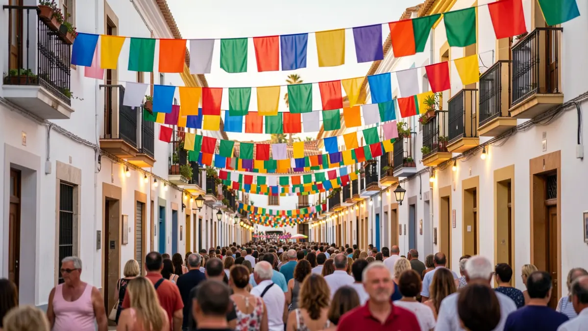 Generic image of a local festival in Teror, Gran Canaria, featuring traditional architecture and a festive atmosphere.