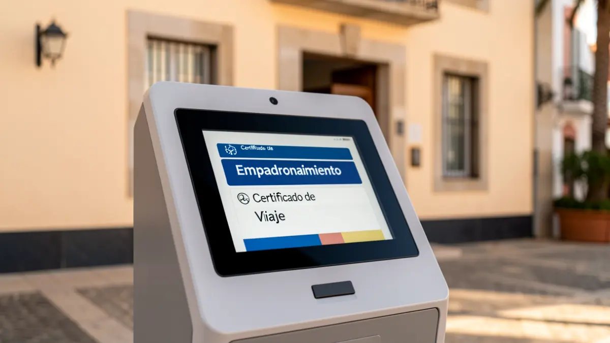 A municipal self-service kiosk with a touchscreen for citizen procedures in the Canary Islands.