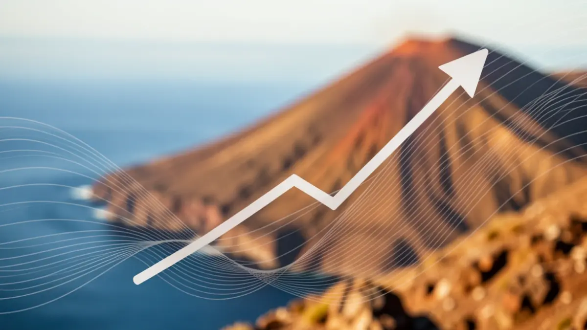 Imagen genérica de crecimiento económico en Canarias con elementos abstractos.